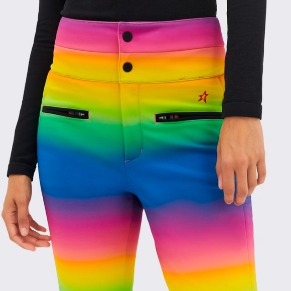 Perfect Moment Rainbow High Waist Aurora Flare Ski Pant Rainbow size L - Picture 3 of 15